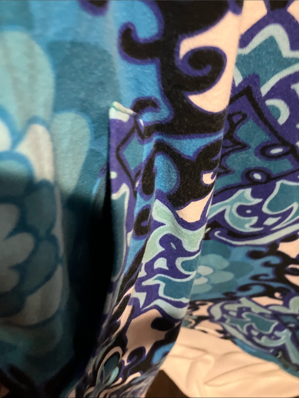 Beaded Neckline Blue Patterned Midi Dress - Picture 7 of 11